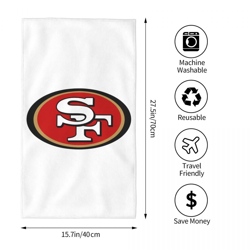 San Francisco 49ers Logo NFL Thấm Hút Khăn Vuông Khăn Mặt Khăn Đầu Khăn Tắm Khăn Chạy Bộ Thể Dục Yog