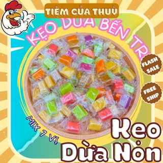  500G Kẹo Dừa Non 7 Vị Thơm Ngon Kẹo Dừa Bến Tre Không Đường Đặc Sản Tiệm ăn vặt Thuỳ Bùi 