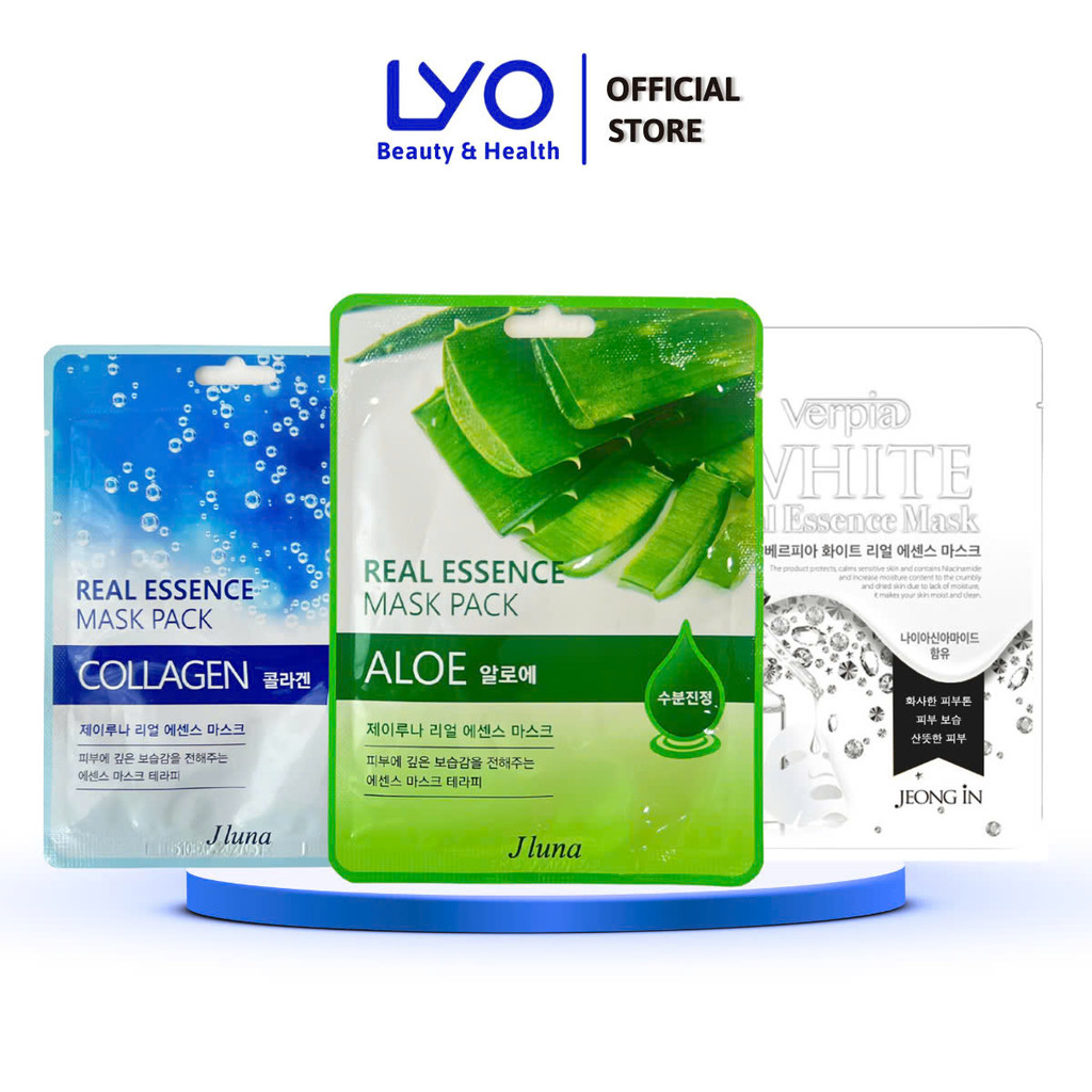 Lẻ 1 Miếng Mặt Nạ Dưỡng Trắng Da Mix Vị Jluna Real Essence Mask Pack Hàn Quốc 20ml