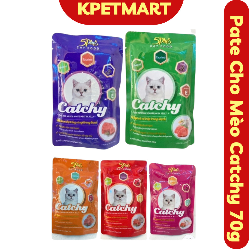 Pate Cho Mèo Catchy gói 70g - KPETMART - Thức ăn Dinh Dưỡng Dạng Ướt Cho Mèo - Xốt Mèo - Pate Mèo