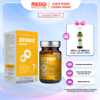 Viên uống bổ sung vitamin & khoáng chất BESWIS Vestor hỗ trợ hoạt huyết, tăng tuần hoàn máu não hộp 60 viên