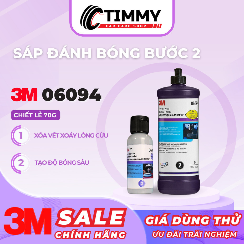 Dung dịch đánh bóng ô tô bước 2 3M 06094 sáp đánh bóng Epoxy Resin - Chiết lẻ 70G