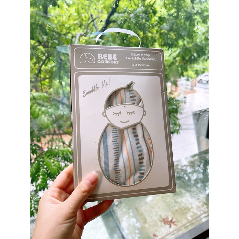 Ủ kén cotton cho bé sơ sinh Bebe Comfort, chăn ủ em bé chống giật mình. Tặng set 6 khăn Hudson Baby