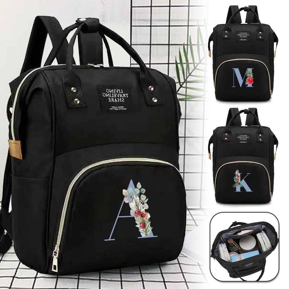Nursing Bags Mummy Large Capacity Diaper Bag Backpack Mommy Backpack Organizer Blue Letter Series Tr