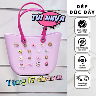  Túi Crocs Nhựa Sticker 5 Màu Siêu Xinh Tặng Full Charm Túi Xách Crocs Đi Biển Đi Chơi Đi Du Lịch Hot Trend 2024 