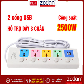 [VỪA MỞ BÁN] Ổ Cắm Điện USB Đa Năng Cao Cấp Chống Giật Dài 4m, 2 Cổng Cắm USB Chốt An Toàn Tiện Dụng