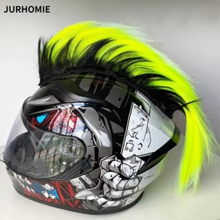 Trang trí mũ bảo hiểm xe máy JURHOMIE, Bộ tóc giả mũ bảo hiểm Mohawk phong cách Punk nhẹ, Bền đa năng với nhãn dán ma thuật Bộ tóc giả Cockscomb