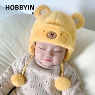 HOBBYIN Mũ Trùm Đầu Bằng Lông Nhung Mềm Mại Giữ Ấm Bảo Vệ Tai Và Thân Thiện Với Làn Da Chống Gió Ngoài Trời Cho Bé