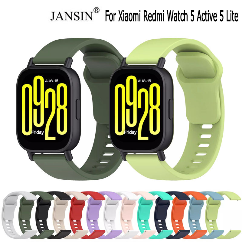 Jansin Dây đeo đồng hồ thông minh từ silicon cho Xiaomi Redmi Watch 5 Active 5 lite