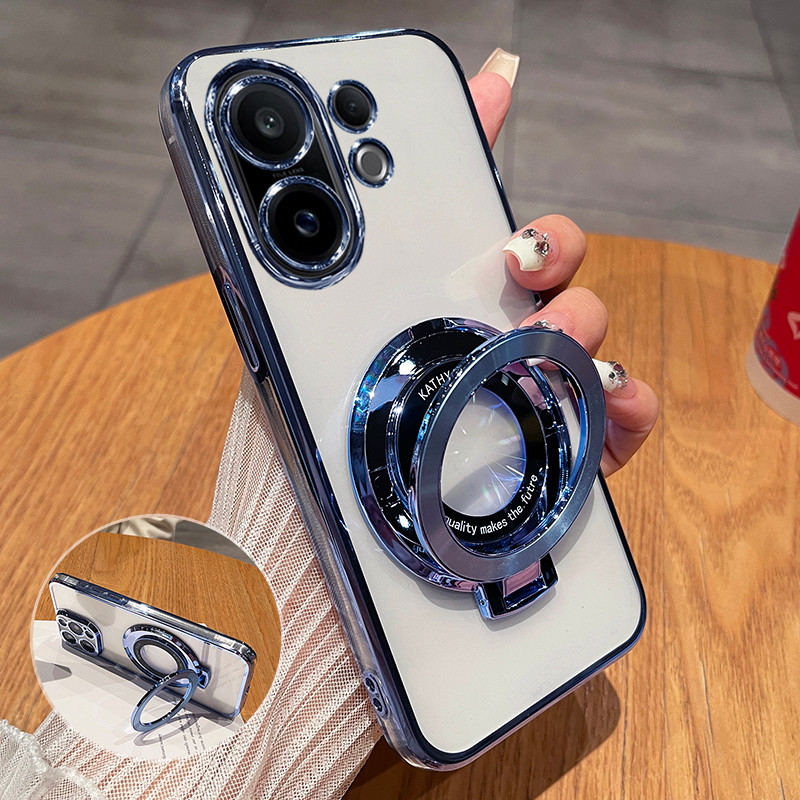 Ốp Điện Thoại Silicon Mềm Cho OPPO K13 Turbo Pro Mạ Điện Từ Hút Chân Đế Mềm TPU Điện Thoại Cho OPPO 