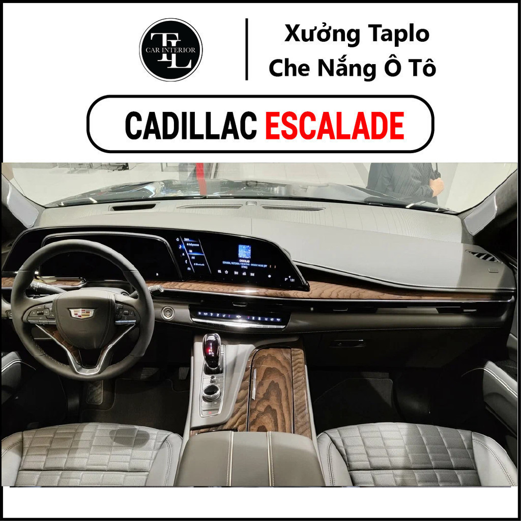 Thảm taplo CADILLAC ESCALADE chất liệu nhung lông cừu, thảm taplo da cao cấp