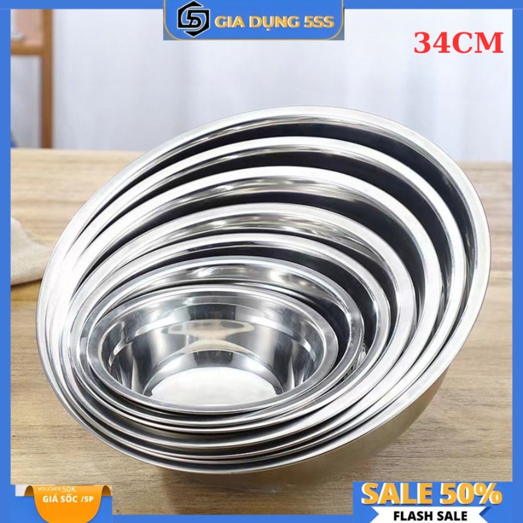 Thau inox Chậu Inox 304 - Âu Inox 304 Nhiều Kích Thước Hàng Cao Cấp Nhập Khẩu Trực Tiếp Dày Dặn, Đẹp