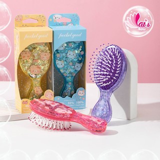  Lược Khí Mini Hình Oval Thiết Kế Lấp Lánh Siêu Xinh Cho Bé Gái Massage Da Đầu Nhỏ Gọn Tiện Lợi 