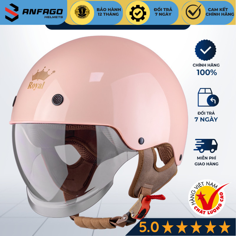Mũ Bảo Hiểm Royal Chính Hãng M239 Kính Âm Cao Cấp , Nón Bảo Hiểm Royal Nửa Đầu Có Kính Full Mặt Nam 