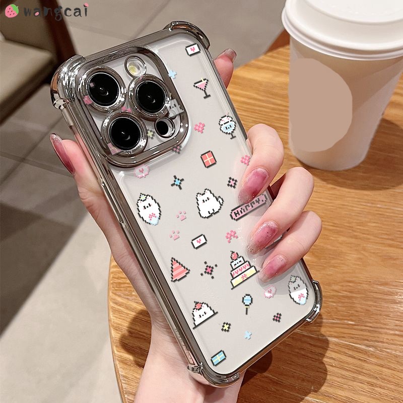 Dành Cho iQOO 15 Neo 11 10 Pro Plus Z10 Turbo Pro iQOO15 iQOOeo11 Ốp Điện Thoại Pixel Cat Paw Cake L