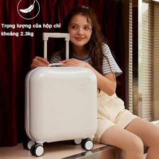  Đẹp xuất sắc hưng phấn Va li dày nhỏ và nhẹ 18 inch lên máy bay bánh xe xoay 360 độ mật mã hộp hộp kéo 