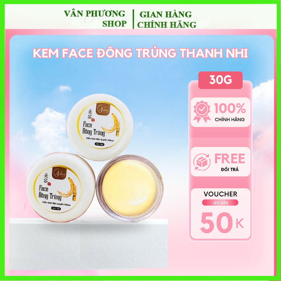 (Mới) Kem face dưỡng trắng Nicos Beauty Đông Trùng Thanh Nhi mờ thâm mụn