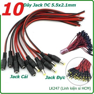  Hỏa tốc HCM- Combo 10 dây Jack Đực cái chuôi cắm DC 5.5x2.1mm Dùng làm jack sạc pin dây jack chia nguồn camera LK247 