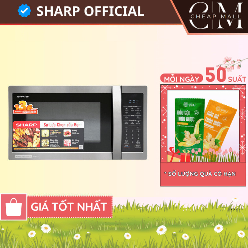 Lò vi sóng Inverter Sharp 28 Lít Chính hãng 1100W, giá tốt có trả góp, tiết kiệm điện R-G728XVN-BST 