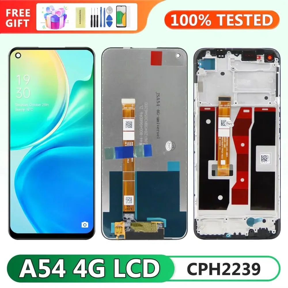 Màn hình hiển thị 6,5 "cho Oppo A54 4G CPH2239 Màn hình cảm ứng kỹ thuật số LCD có khung để thay thế