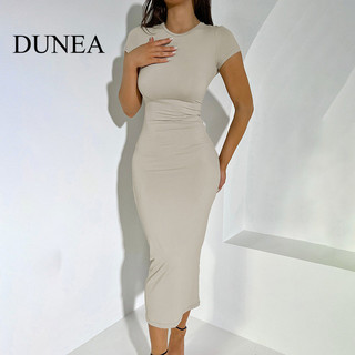 Đầm ngắn tay cổ tròn thông thường dành cho nữ DUNEA