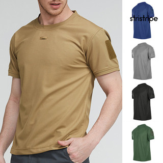 Str-summer Unisex Áo Thun Màu Trơn Nhanh Khô Tay Ngắn Cổ Tròn Áo Tập Luyện