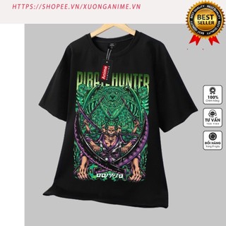 Áo thun nam nữ One Piece Zoro 26, phông màu đen tay ngắn, cotton thấm hút tốt, mặc thoáng mát