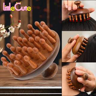 Lược Tròn Massage Gỗ Đàn Hương Vàng - Bàn Chải Tóc Massage Chống Tĩnh Điện - Bàn Chải Kinh Tuyến - Lược Massage Toàn Thân Bằng Gỗ - Máy Mát Xa Chăm Sóc Đầu - Lược Massage Da Đầu