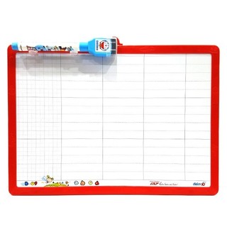 Bảng 2 mặt a4 - kẻ ngang + kẻ ô + bút lông bảng - thiên long b-09 - viền đỏ
