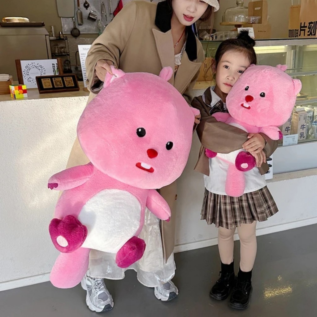 Gấu Bông Hải Ly Loopy Hồng.(chính hãng)thú nhồi bông loopy pororo siêu đáng yêu hàng nhập khẩu