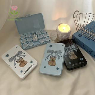 [Saymakerlace] 1 Hộp Đựng Ống Kính Tiếp Xúc Có Gương Nữ Mắt Mini Hộp Đựng Ống Kính Tiếp Xúc Túi Dành Cho Du Lịch Ngoài Trời