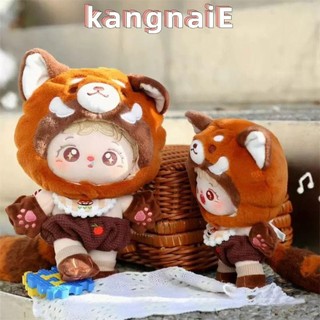 Quần áo đồ chơi sang trọng KANGNAI, Quần áo trẻ em Macaron Labubububucu dễ thương, Búp bê Cotton hoạt hình sáng tạo Bộ quần áo trẻ em gấu trúc đỏ 15cm