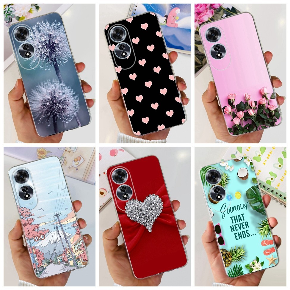 Ốp lưng Oppo A60 CPH2631 Hoa thẩm mỹ dễ thương Cat Boy Ốp lưng mềm Oppo A60 Ốp điện thoại trong suốt