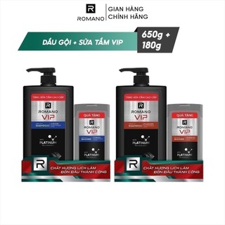 Dầu gội romano vip 650g + sữa tắm romano vip 150g passion/vision