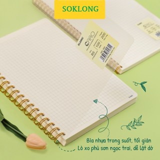 Vở lò xo kép bìa nhựa trong suốt kẻ ngang, caro 6x6 5x5mm nét đứt A5 B5 Klong VPPTUEMINH [Tổng hợp]