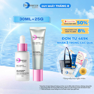 Combo tinh chất dưỡng trắng sáng da bio-white pro 30ml + kem giảm đốm nâu và dưỡng trắng sáng da bio-white pro 25g