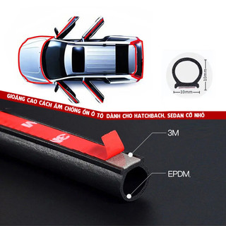 10m Gioăng cao su chữ D 10x10mm chống ồn cách nhiệt Tặng 01 Lọ keo trợ dính lọ 10ml