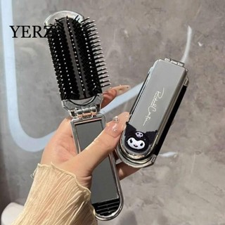 Bộ Gương Lược 2 Trong 1, Lược Chải Tóc Túi Khí Cinnamoroll Kuromi Kuromi, Lược Massage Gấp Vuông Chống Tĩnh Điện Di Động Có Gương Trẻ Em Bé Gái