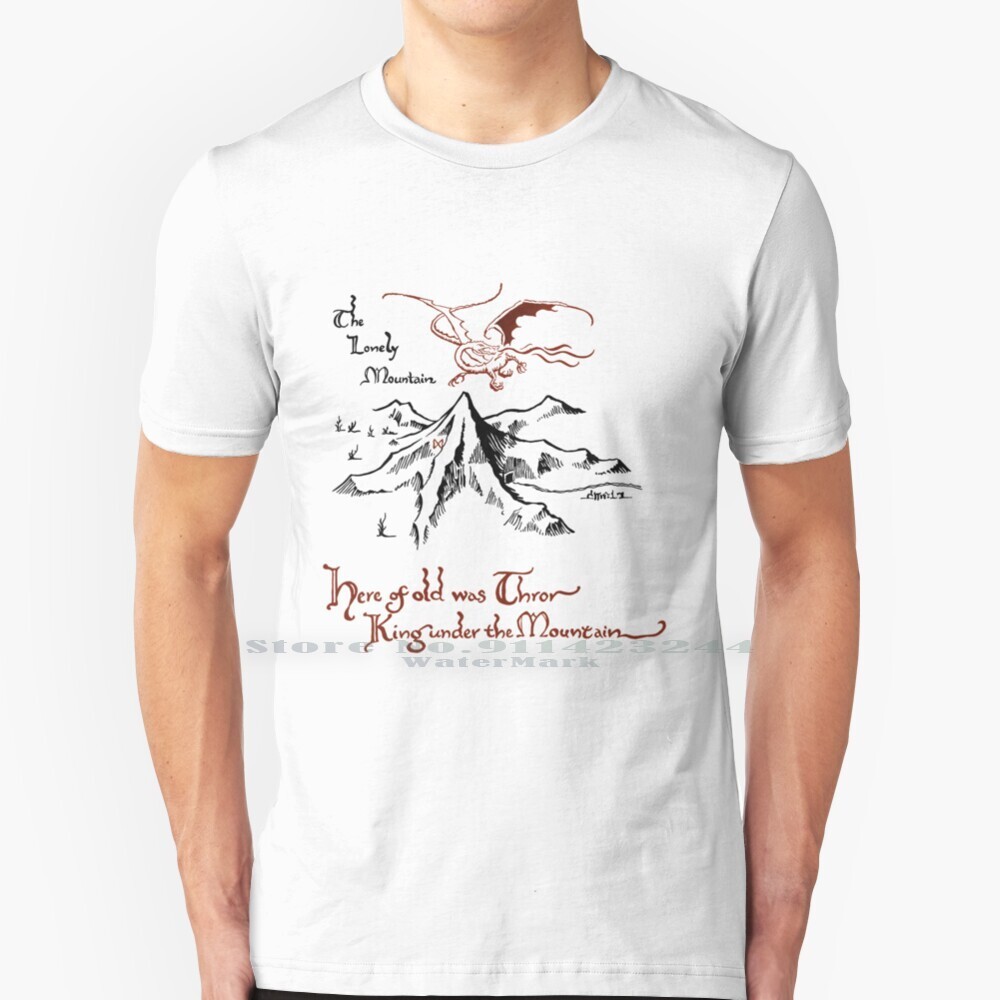 Smaug Trên Erebor Áo 100% Cotton Nguyên Chất Smaug Xmas Cô Đơn Núi Durin Thror Gandalf Frodo Bilbo T