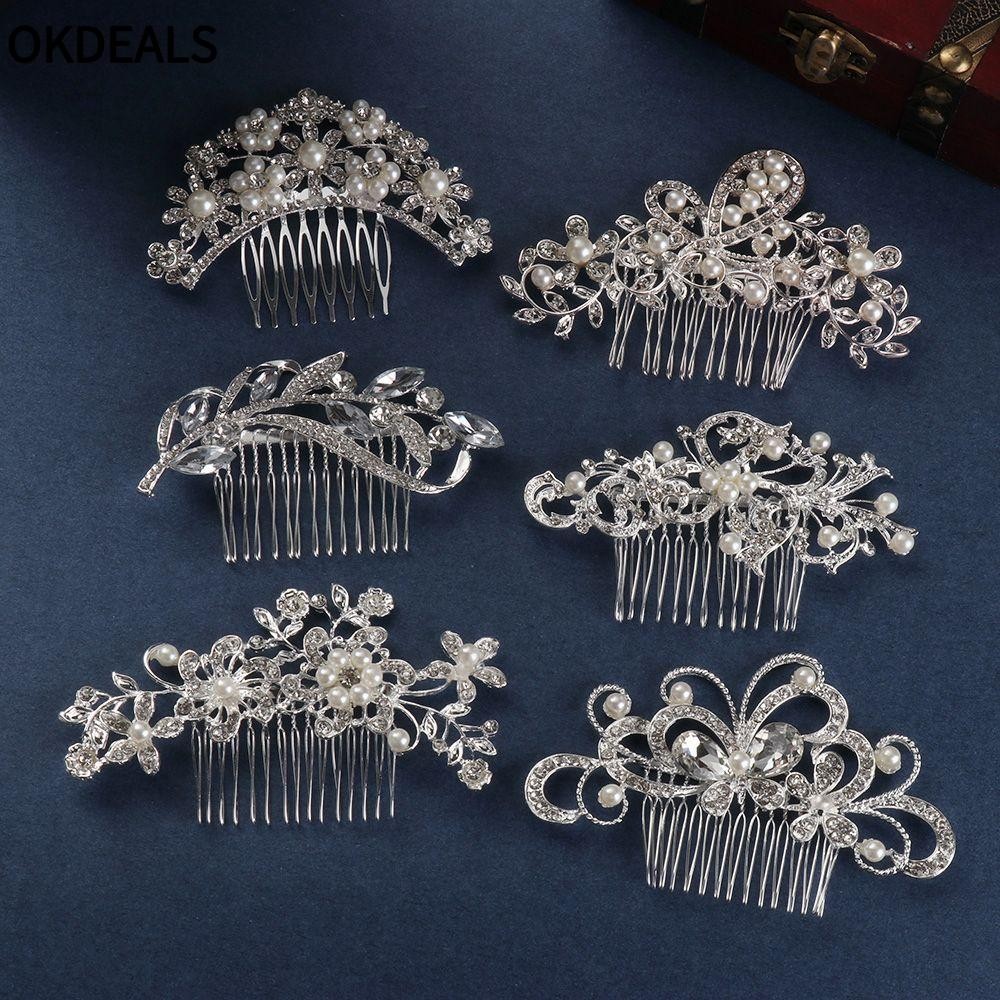 OKDEALS cài tóc vòng hoa đội đầu cô dâu