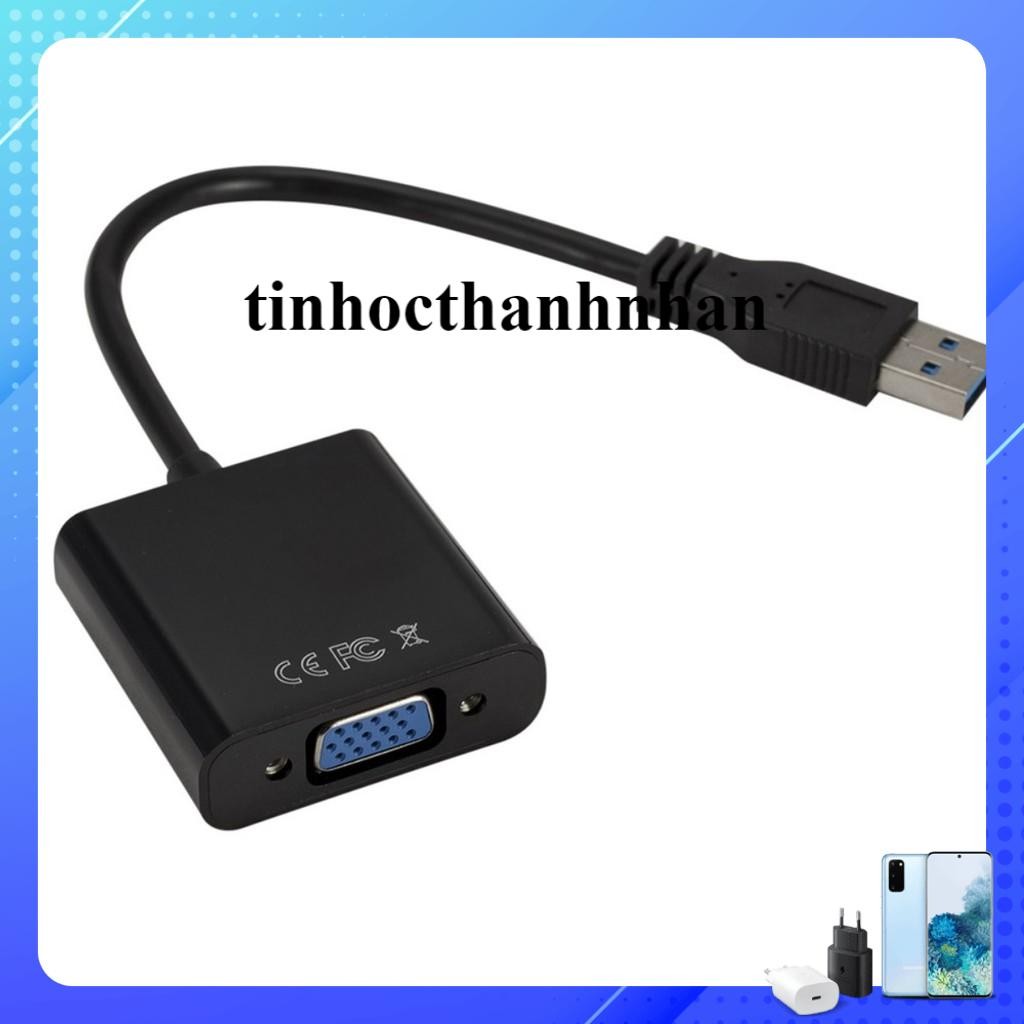 Cáp chuyển đổi Usb 3.0 sang Vga gắn từ máy tính sang màn hình cổng Vga có cài river mới dùng được.