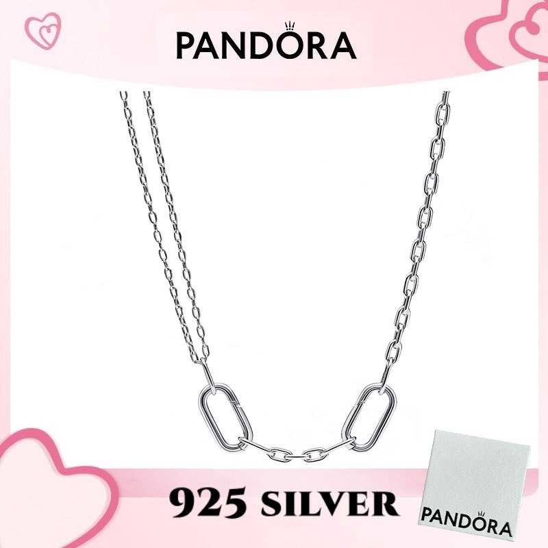 100% PANDORA S925 trang sức vòng tay mặt dây chuyền Pandora ME dây chuyền đôi liên kết