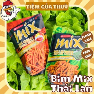 Snack Bim Bim MIX ,Tăm MIX Vị Đùi Gà Nướng; Thịt Xông Khói; Trứng muối Thái Lan 60G