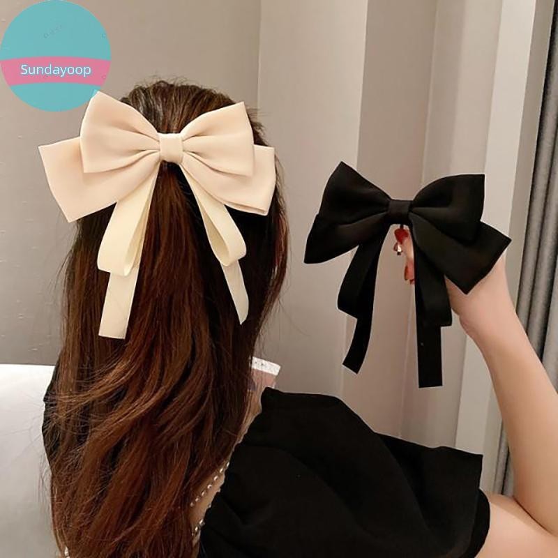 Sund Thời Trang Nơ Lớn Kẹp Tóc Ruy Băng Đôi Nơ Barrette Sa Đuôi Ngựa Giá Đỡ Móc Tóc Nữ Cô Gái Hairgrip Phụ Kiện Tóc VN
