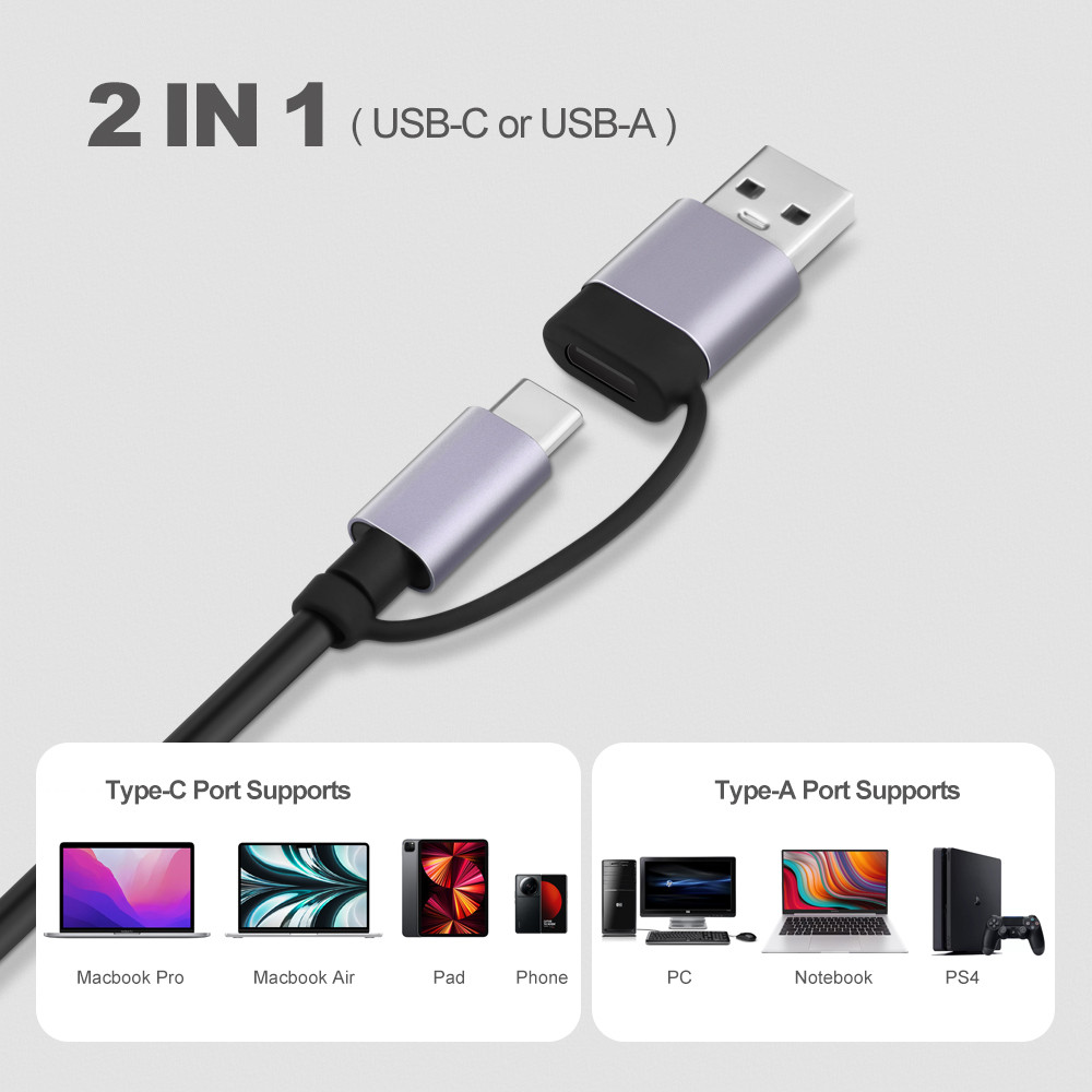 Nhiều Hub USB 3.0 Cổng Loại C GOOJODOQ Cho Laptop HDMI PD Sạc Âm Thanh VGA RJ45 | BigBuy360 - bigbuy360.vn