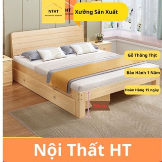  Giường ngủ gỗ tự nhiên bền đẹp nhiều kích thước hàng xuất khẩu 