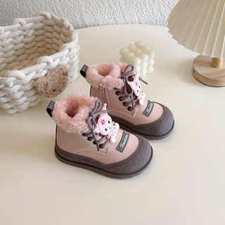  Giày Bốt Mùa Đông Bé Gái Dễ Thương Kuromi Tuyết Giày Cho Trẻ Em Thời Trang Hoạt Hình Trẻ Em Công Chúa Nhân Quả Mắt Cá Chân Giày Chống Trơn Trượt 