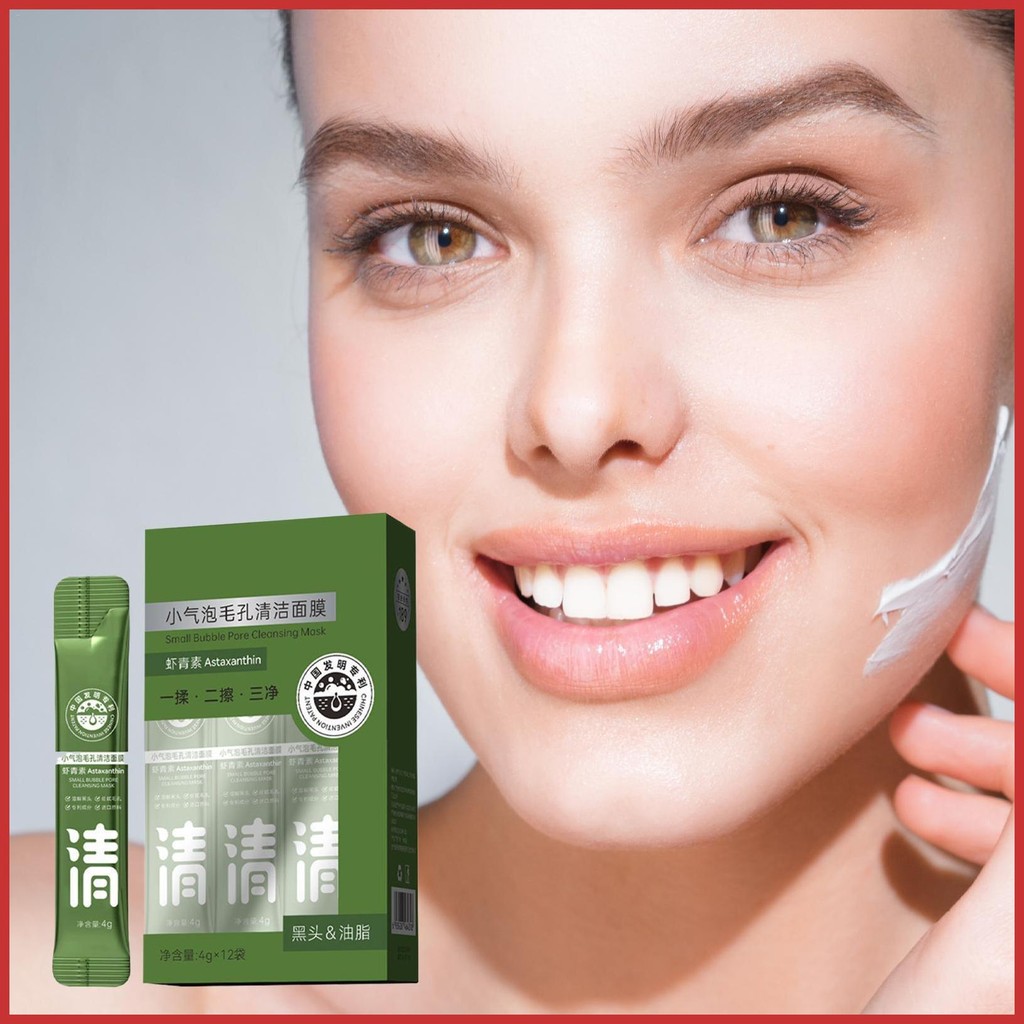 Mặt nạ bong bóng thanh lọc sâu 12X Mặt nạ nuôi dưỡng đất sét bong bóng để làm sạch da mặt Loại bỏ bụ