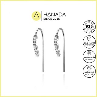   BH TRỌN ĐỜI  Bông tai móc Bạc 925 Hanada Móc Dáng Dài  Khuyên Tai Mang Hằng Ngày Đi Tiệc Nữ 2157 B10 