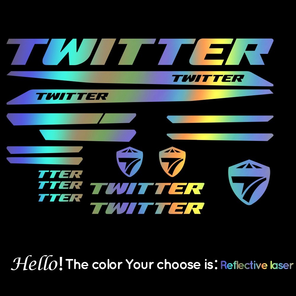 Đề can xe đạp TWITTER Nhãn dán khung DIY Nhãn dán xe decal cắt khuôn / tấm dán (đi xe đạp, mtb, bmx,